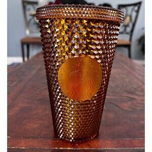 Starbucks 50th Anniversary BRONZE copper gold studded Cold NO LID Tumbler 16oz